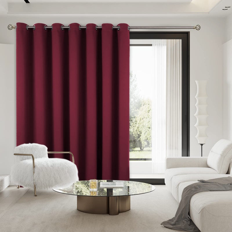 BGment Fashion Sliding Door Curtain 100 X 84 Inches, Wide Thermal Blackout Curtains Room Darkening Room Divider Window Curtain, 1 Panel, Burgundy Red, 84 Length X Wide 100 - Image 3